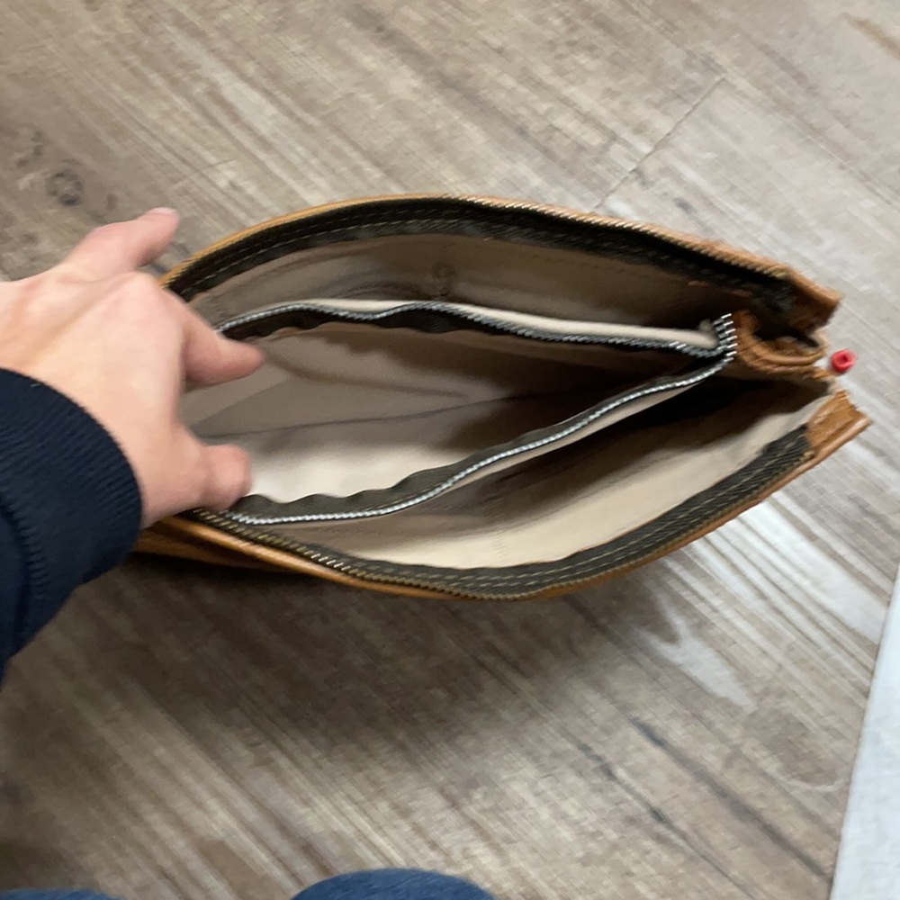 Vintage Leather Patchwork Large Wristlet Clutch - image 4